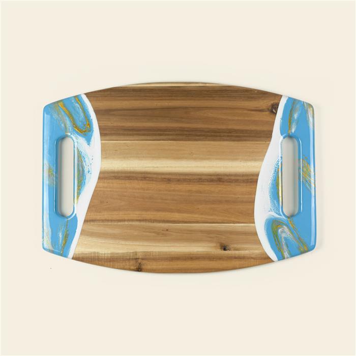 XL Curved Acacia Board With 2 Handles 21