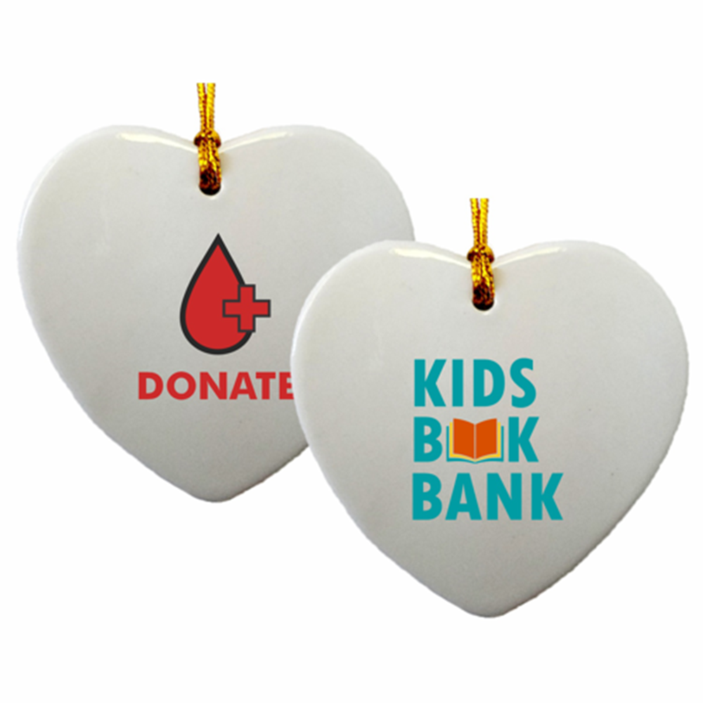 Ceramic Ornaments, 3" Heart