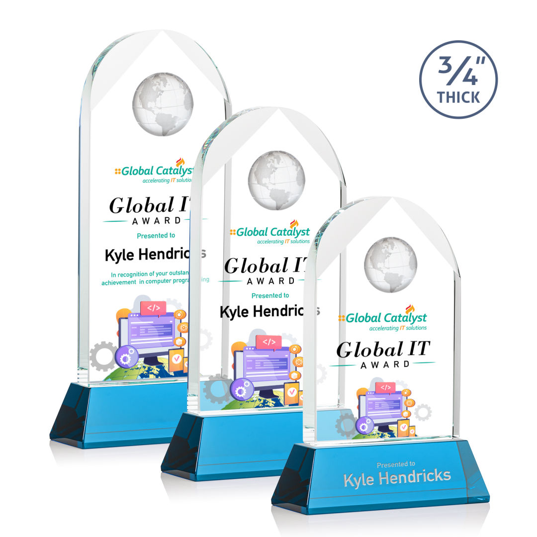 Blake Globe VividPrint™ Award on Newhaven  - Sky Blue