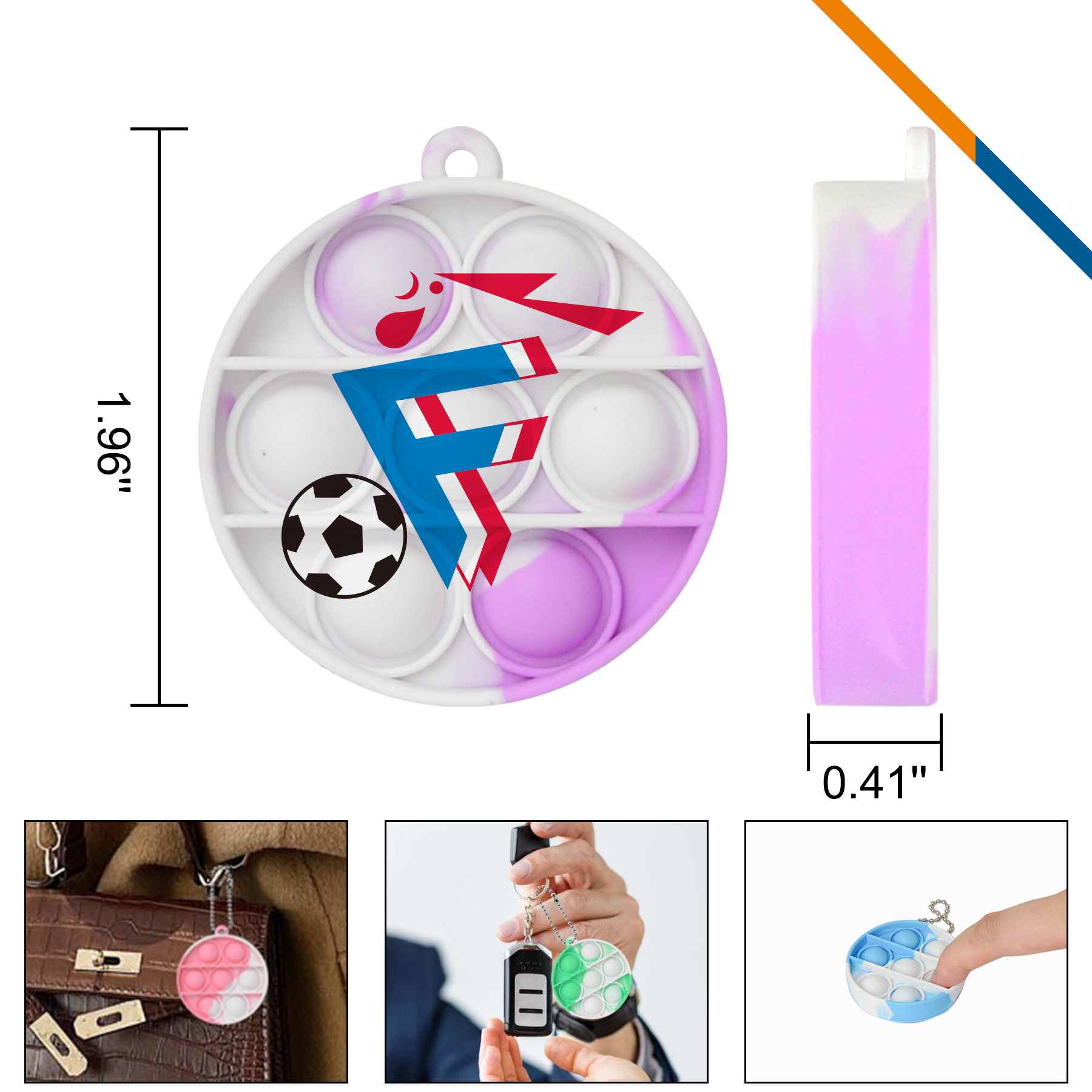 Mini Round Bubble Keychain 10