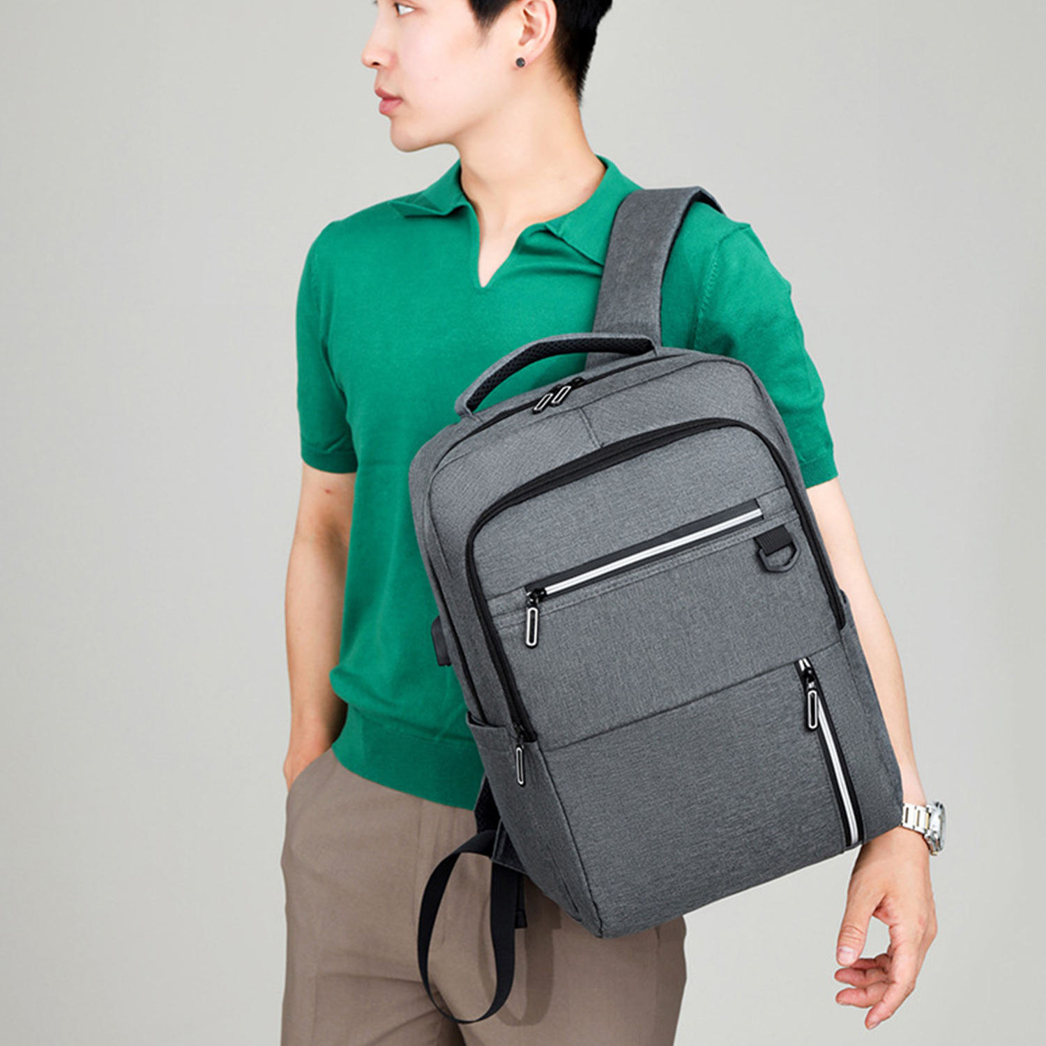 Oxford College Backpack With USB Charging Port 2