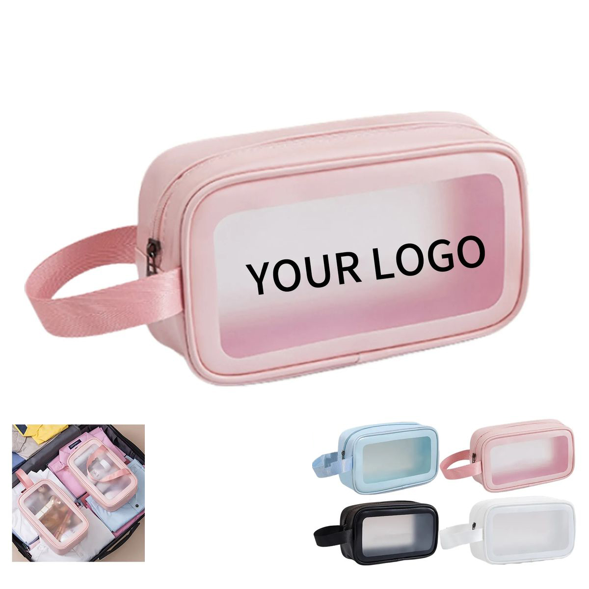 Durable PVC Travel Toiletry Bag with Zipper Closure 4