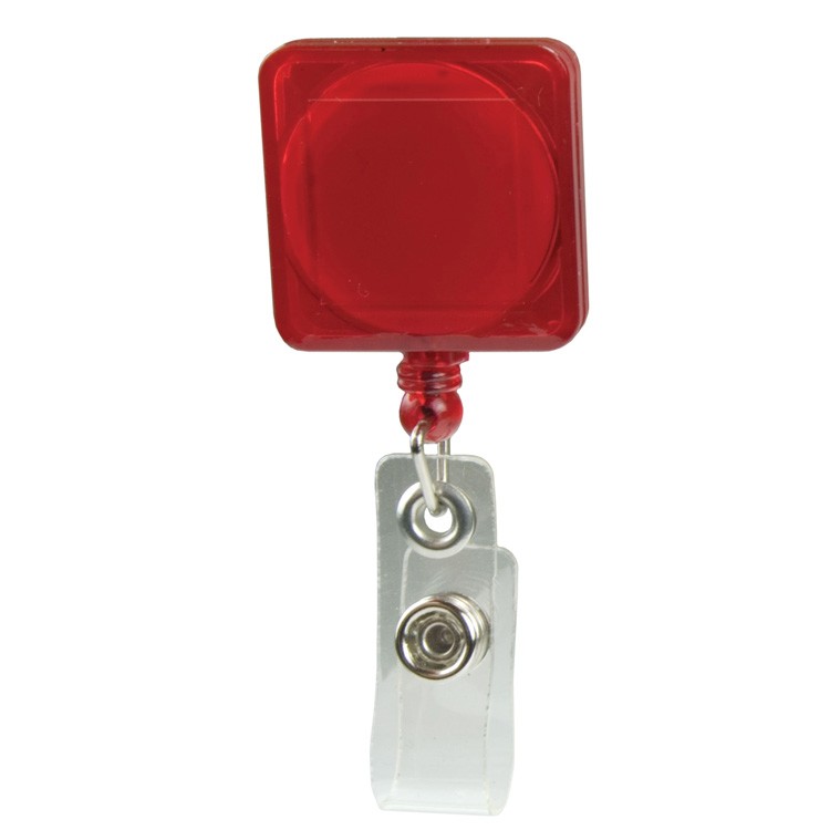 Pad Printed Retractable Badge Holder (Square w/ Slip on Clip) 5