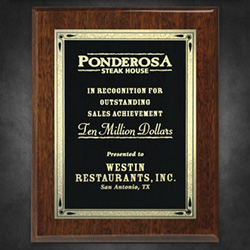 Aberdeen Walnut Plaque with Lasered Plate 10