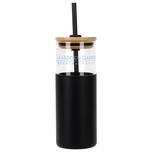 Stirling 18 oz Glass Tumbler with Silicone Sleeve & PP Straw 20