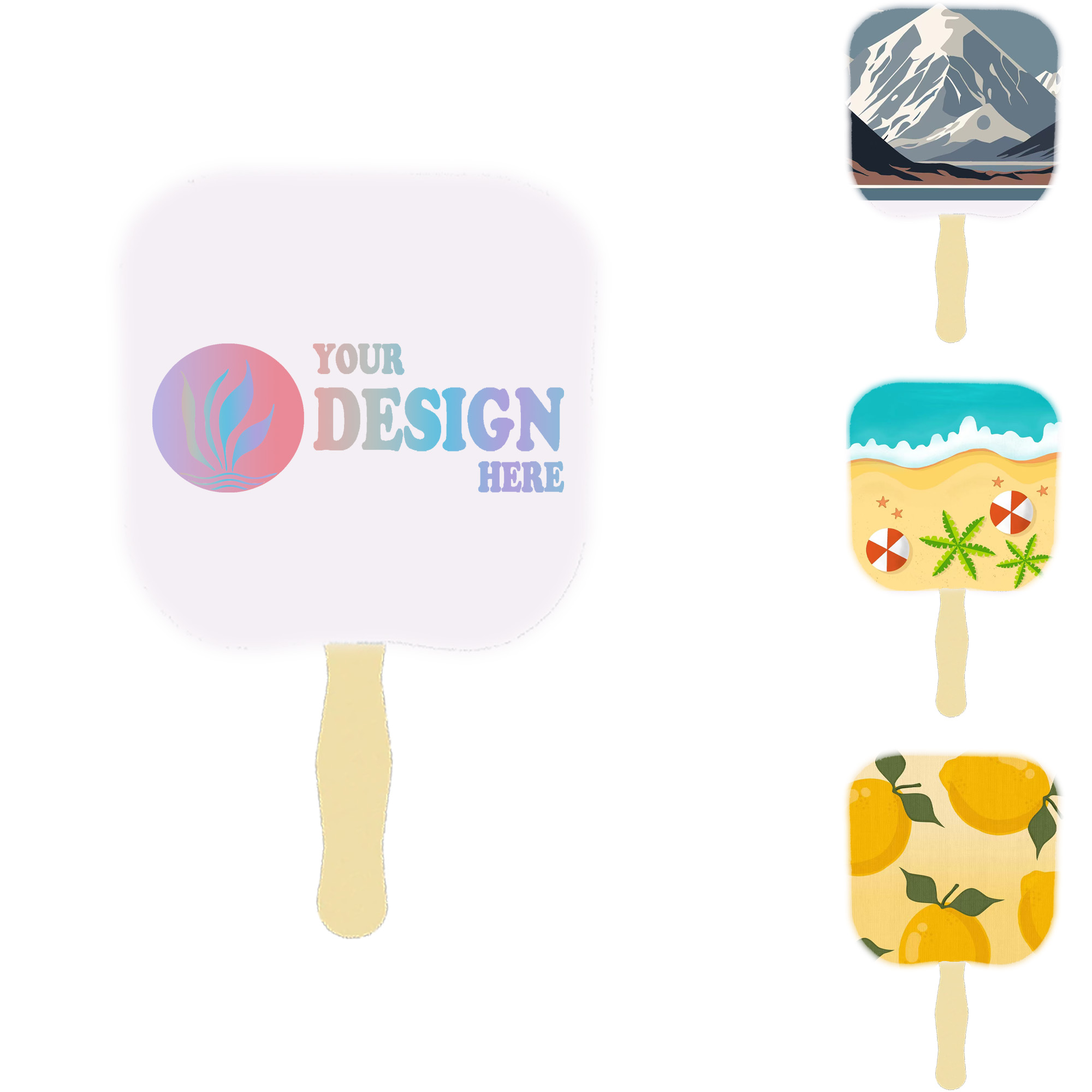 Paper Hand Fan with Wood Handle 2