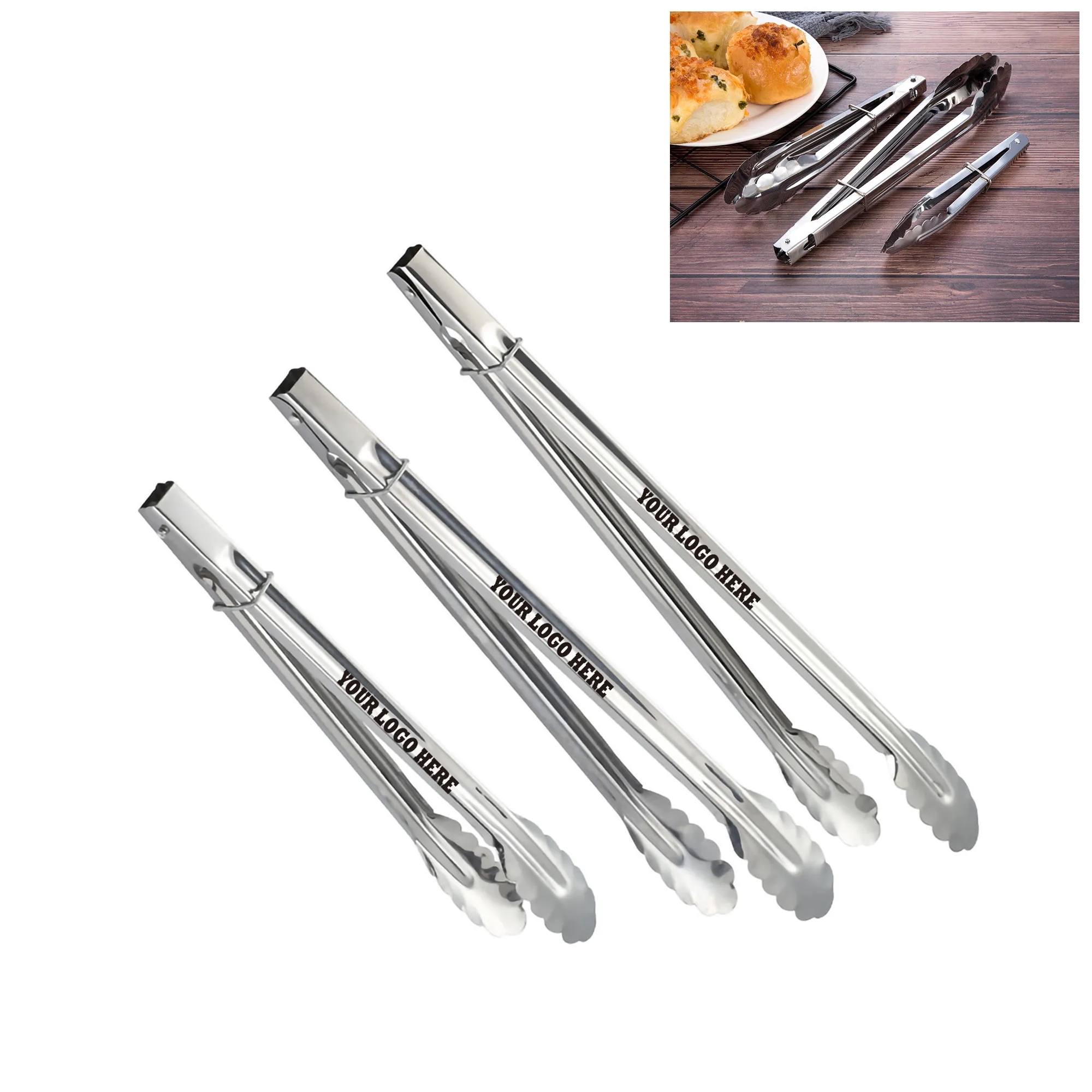 BBQ Grilling Stainless Steel Food Tongs MOQ50 2