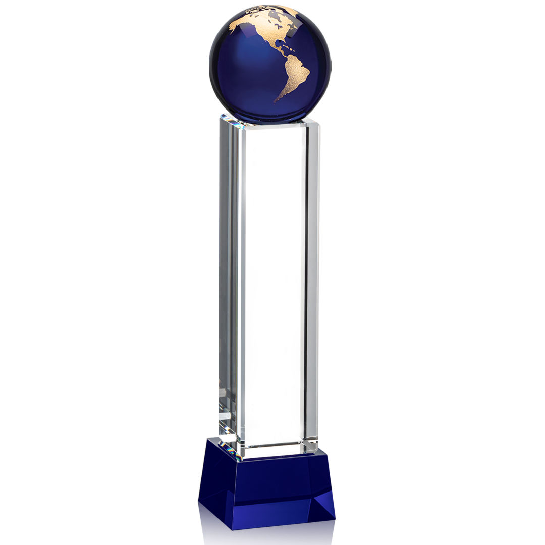 Luz Globe Award on Base - Blue/Gold 6