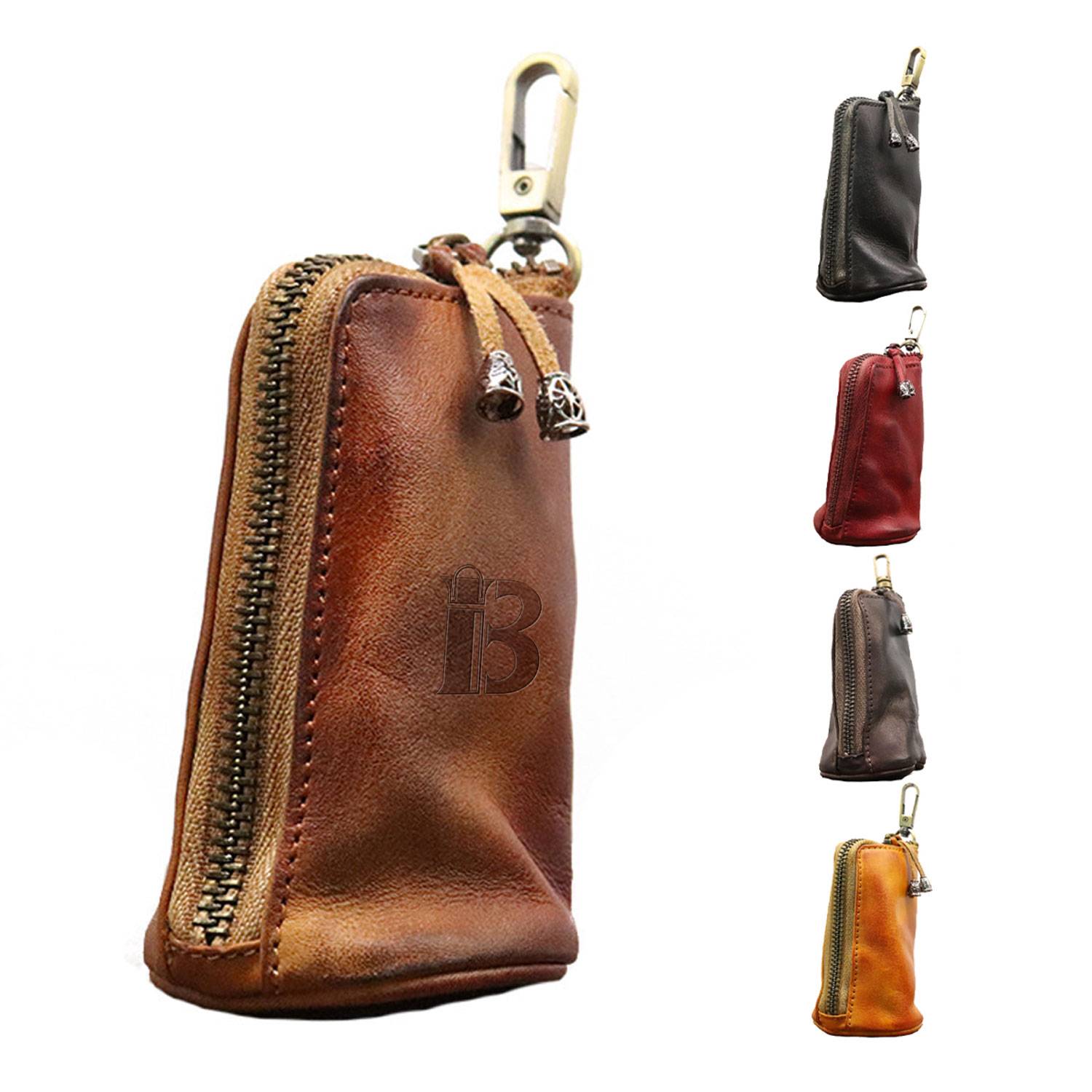 First Layer Cowhide Plant Tanned Leather Vintage Key Bag 2
