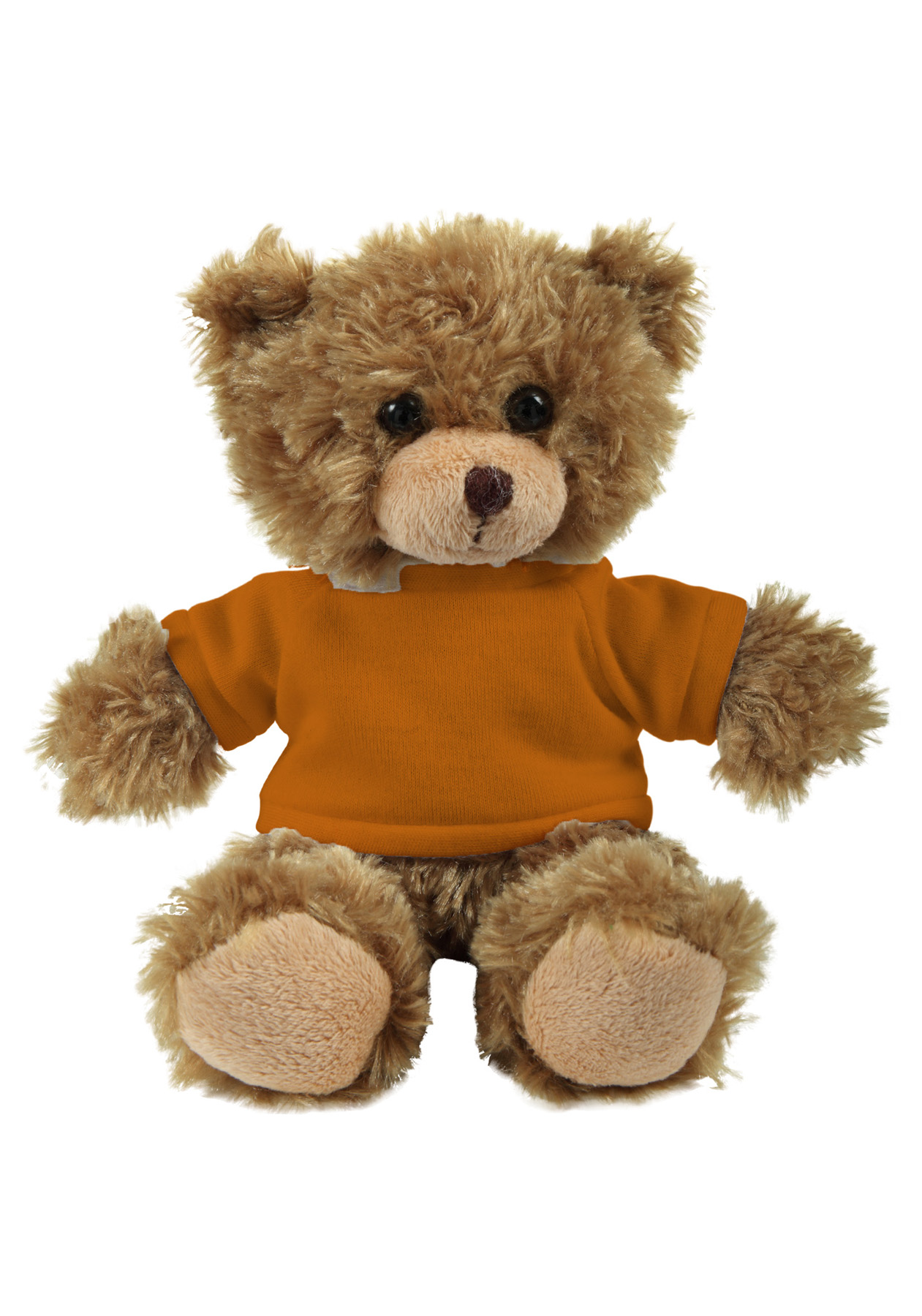 soft plush Mocha Curly Sitting Bear  with t-shirt 2