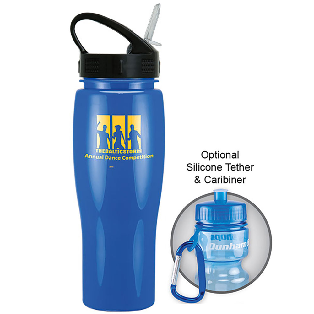 24 Oz. Contour Bottle w/Sport Sip Lid & Straw - Solid Colors