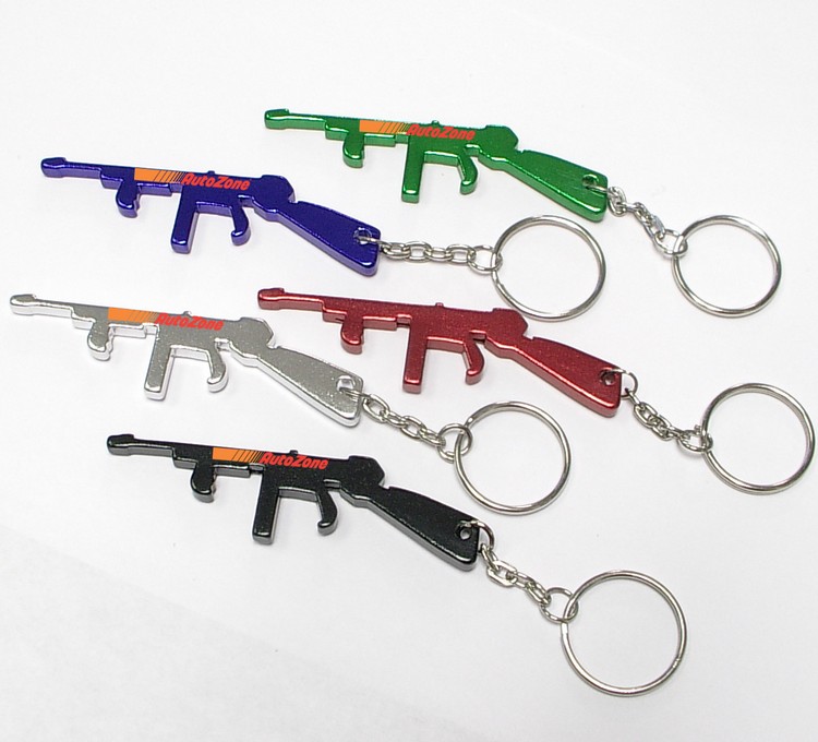 Rifle shape bottle opener key chain