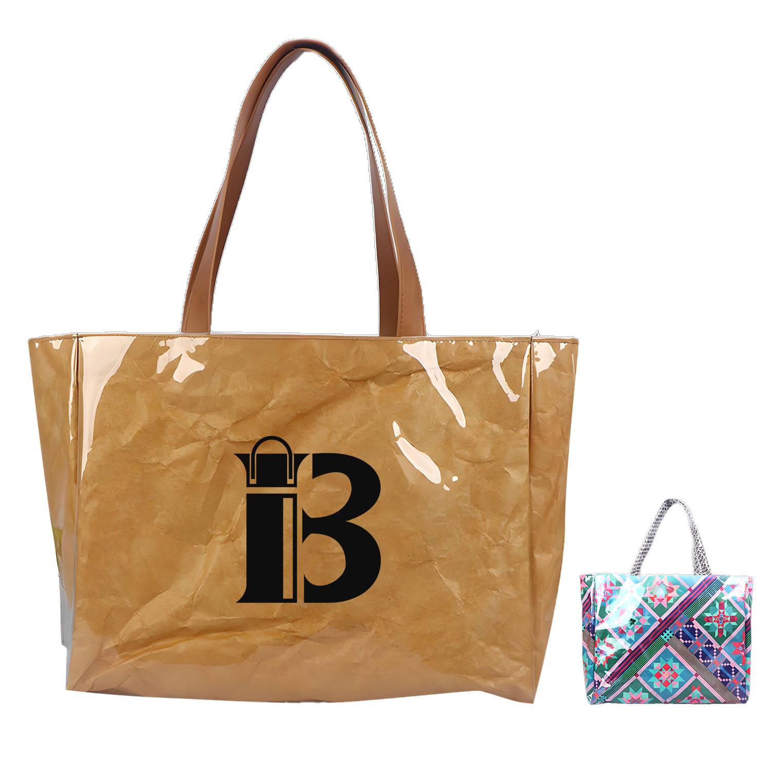Kraft Paper Single-Shoulder Shopping Duffel Bag 1