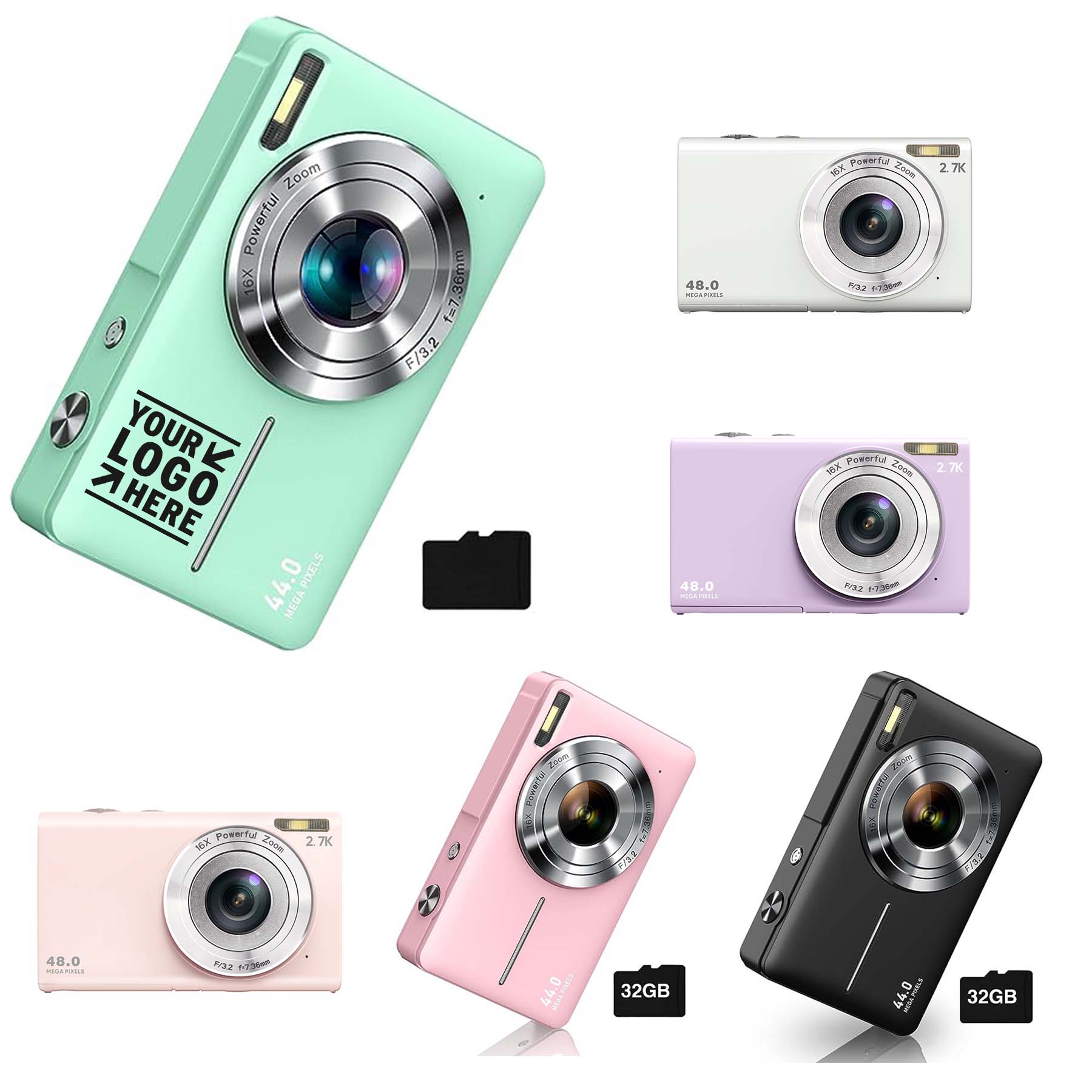 Kids Boys Girls Teens FHD 1080P 44MP Vlogging Anti Shake 16X Zoom Digital Camera    1