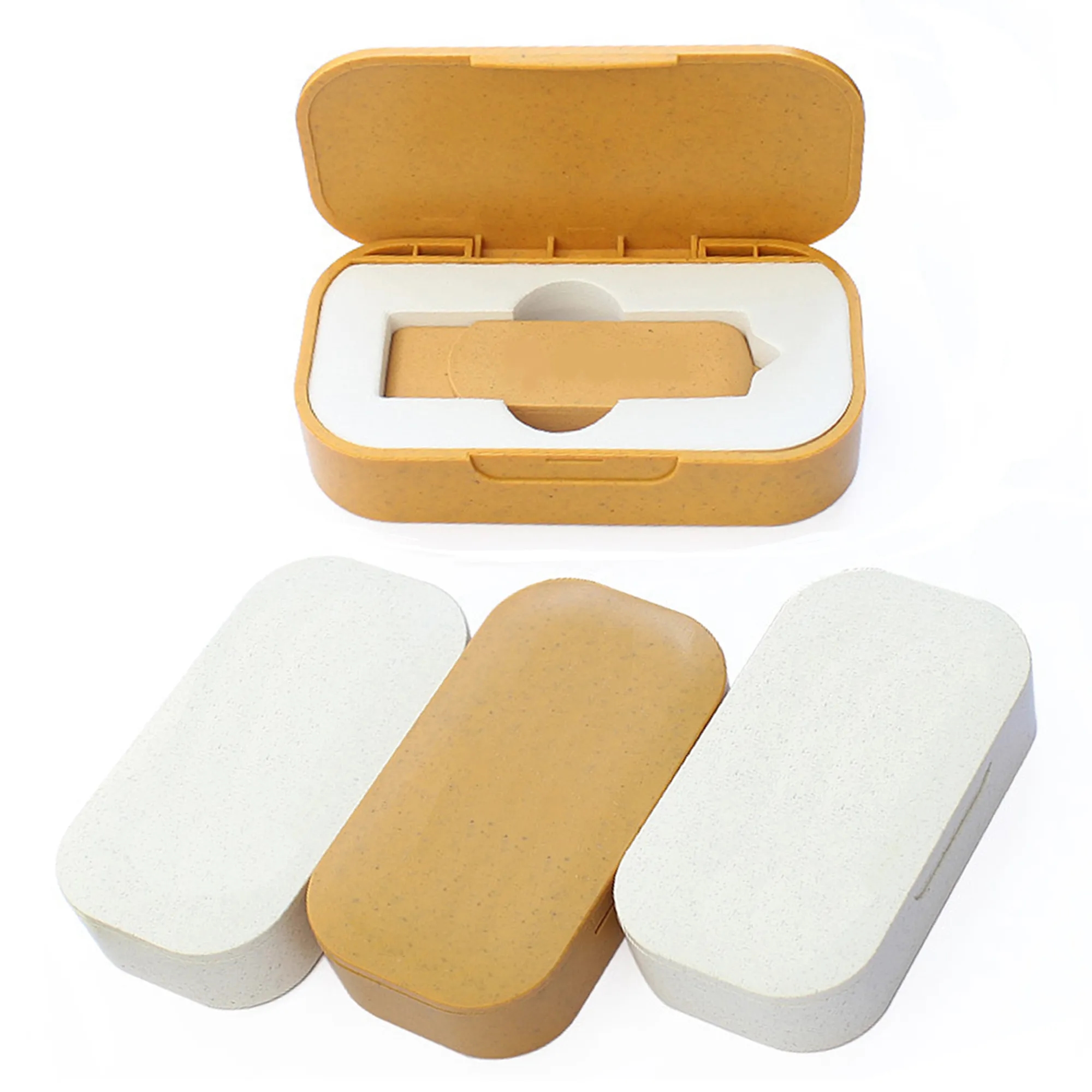 16G Wheat Straw Biodegradable Box USB Flash Drive Set 4