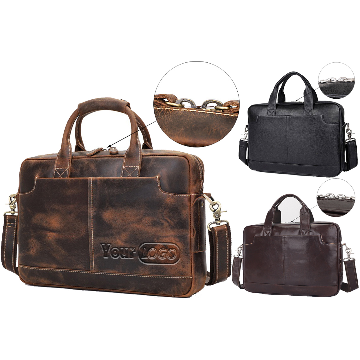 Leather Briefcase Laptop Bag 5