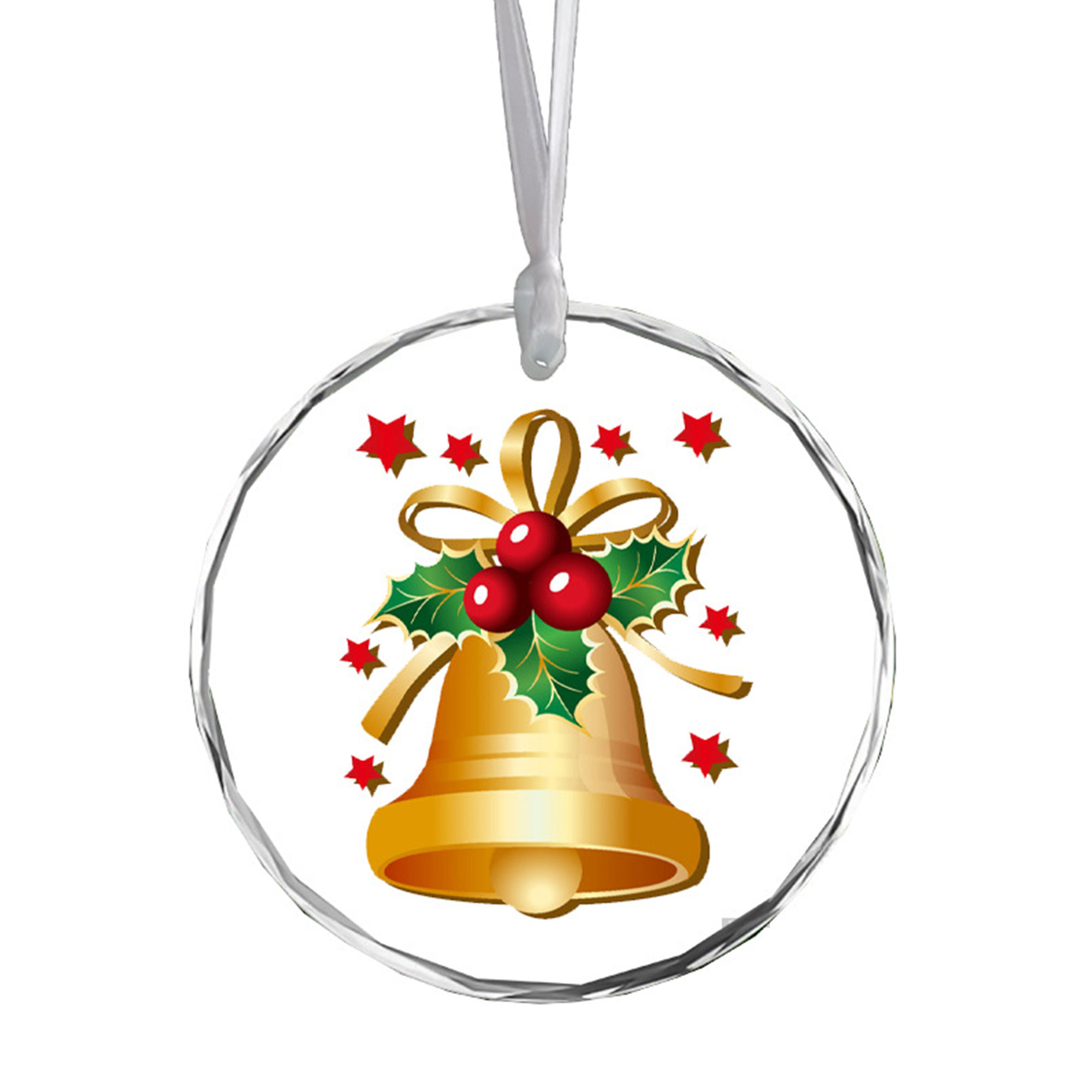 Personalized Custom Text Glass Christmas Ornament 5