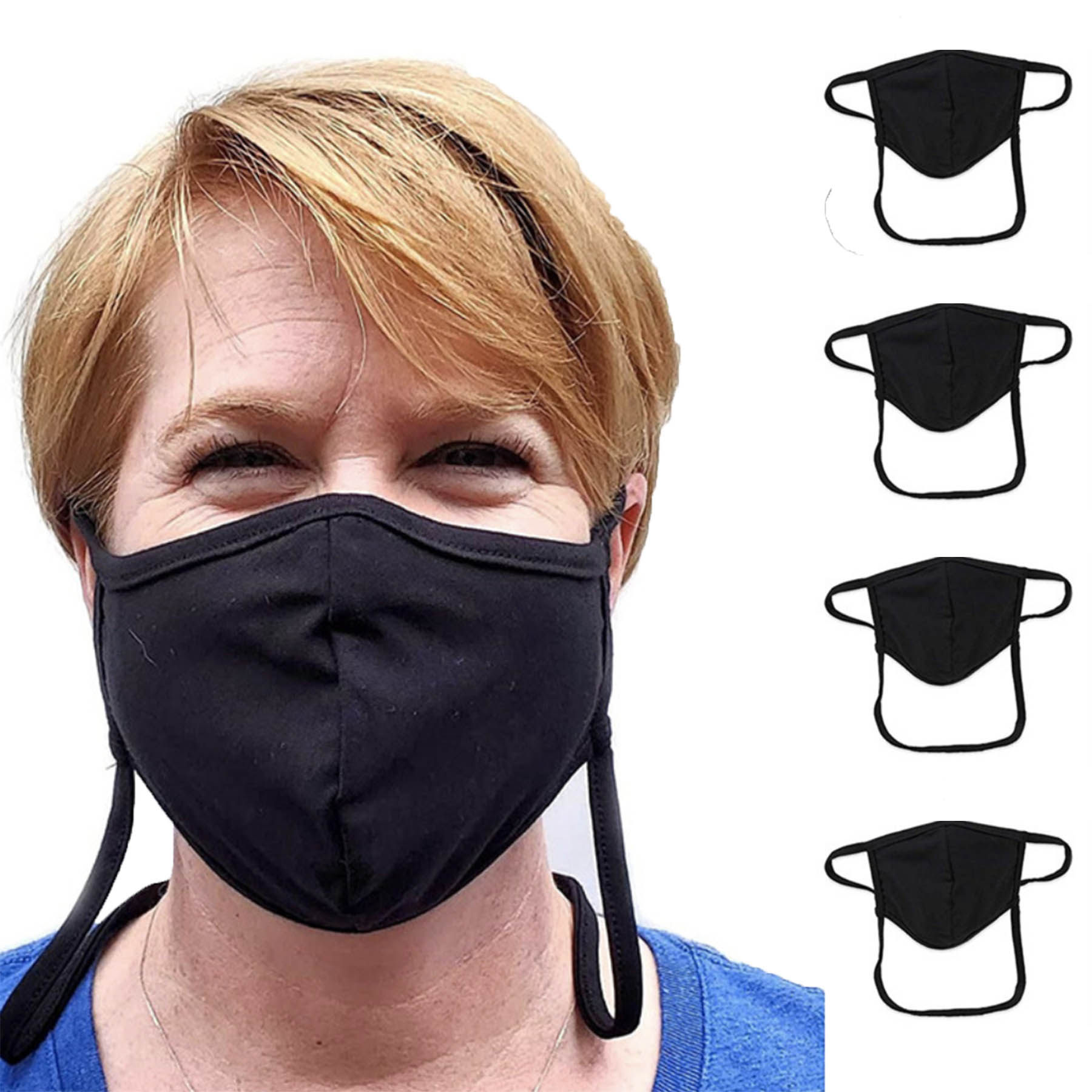 CustomLogo Cotton Adjustable Face Mask With Lanyard 1