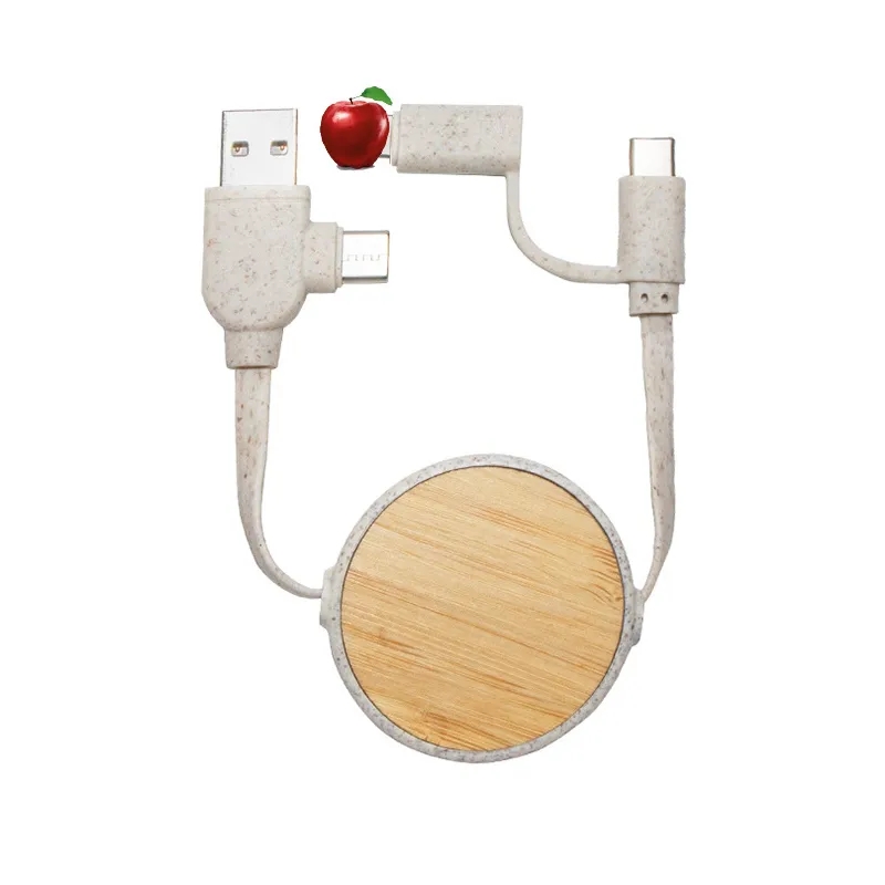 Bamboo Retractable Duo Charging Cable 3