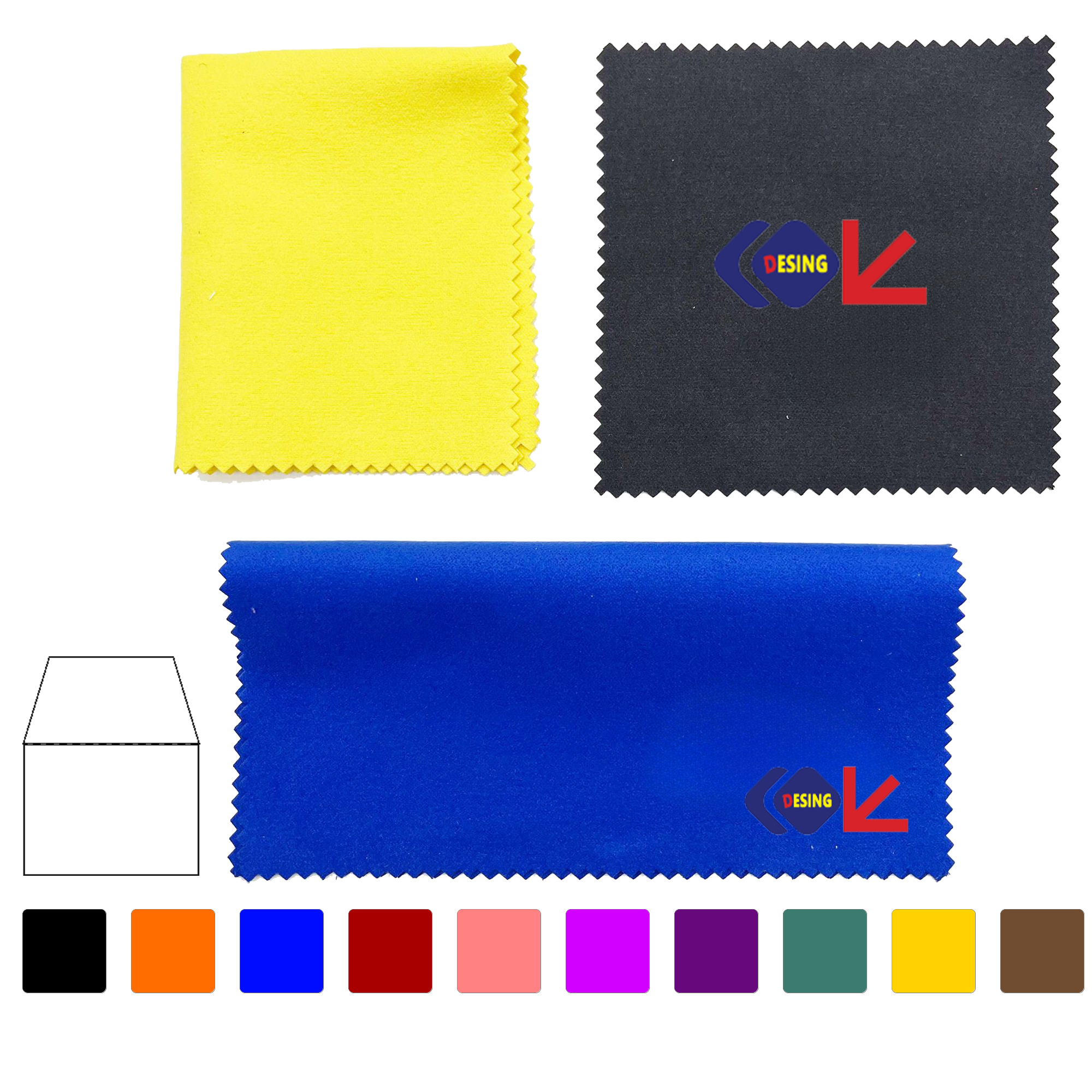 5.9" Microfiber Cloth With Jagged Edge And Clear PVC Sleeve 2