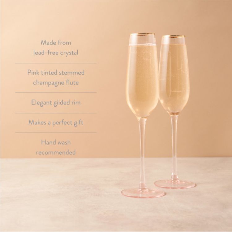 Twine Living® Rose Crystal Champagne Flute, set of 2 11