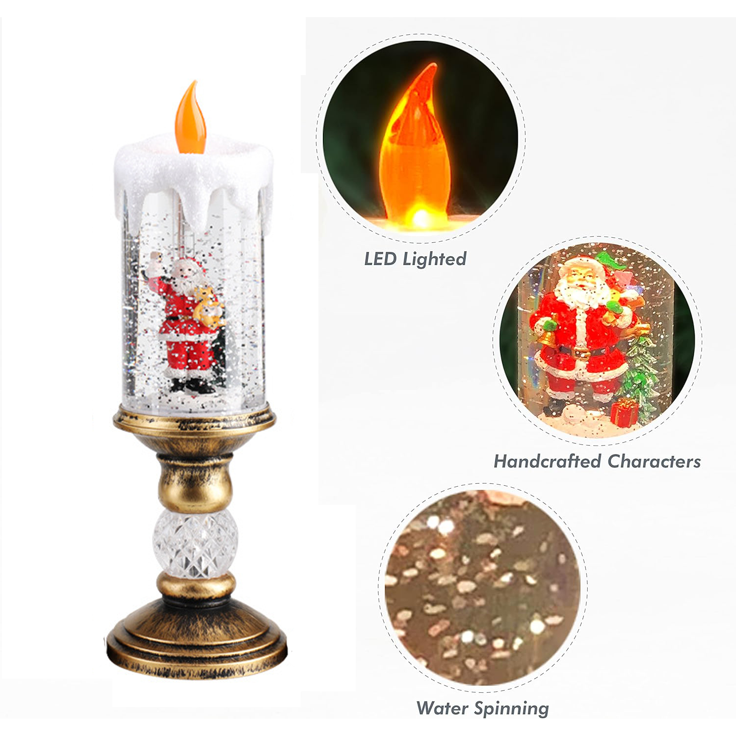 Christmas Candles with Santa Claus Snowman 6