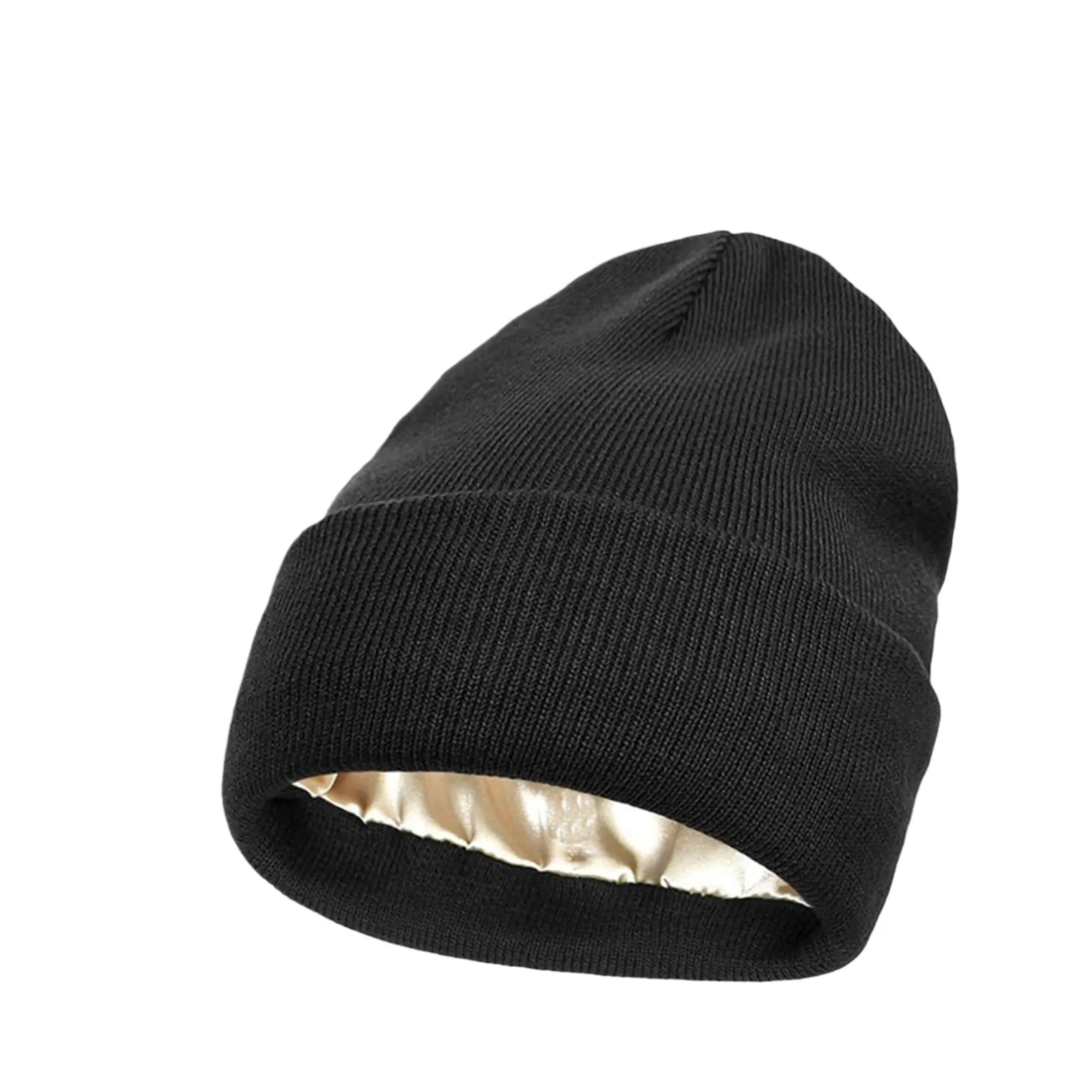 Satin Lined Knit Beanie Warm Soft Winter Hat 27