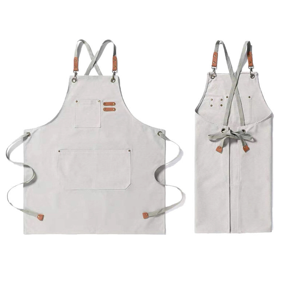 Denim Aprons with Cross Back Adjustable Straps 4