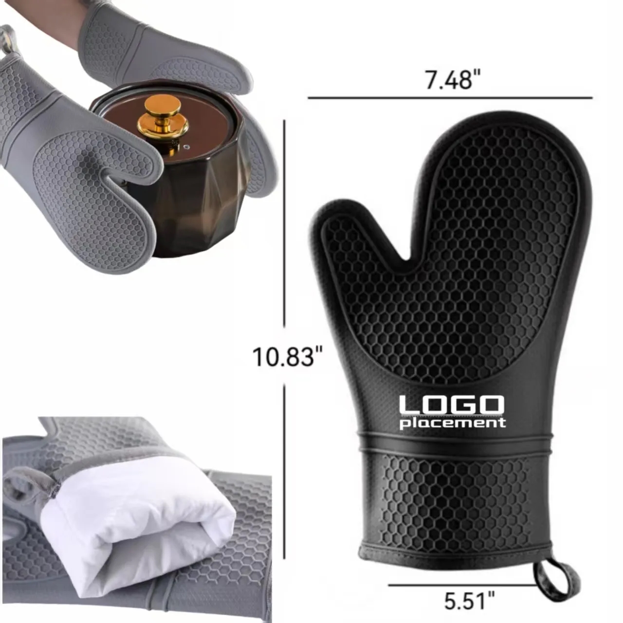 Silicone Honeycomb Heat Resistant Oven Mitt 4