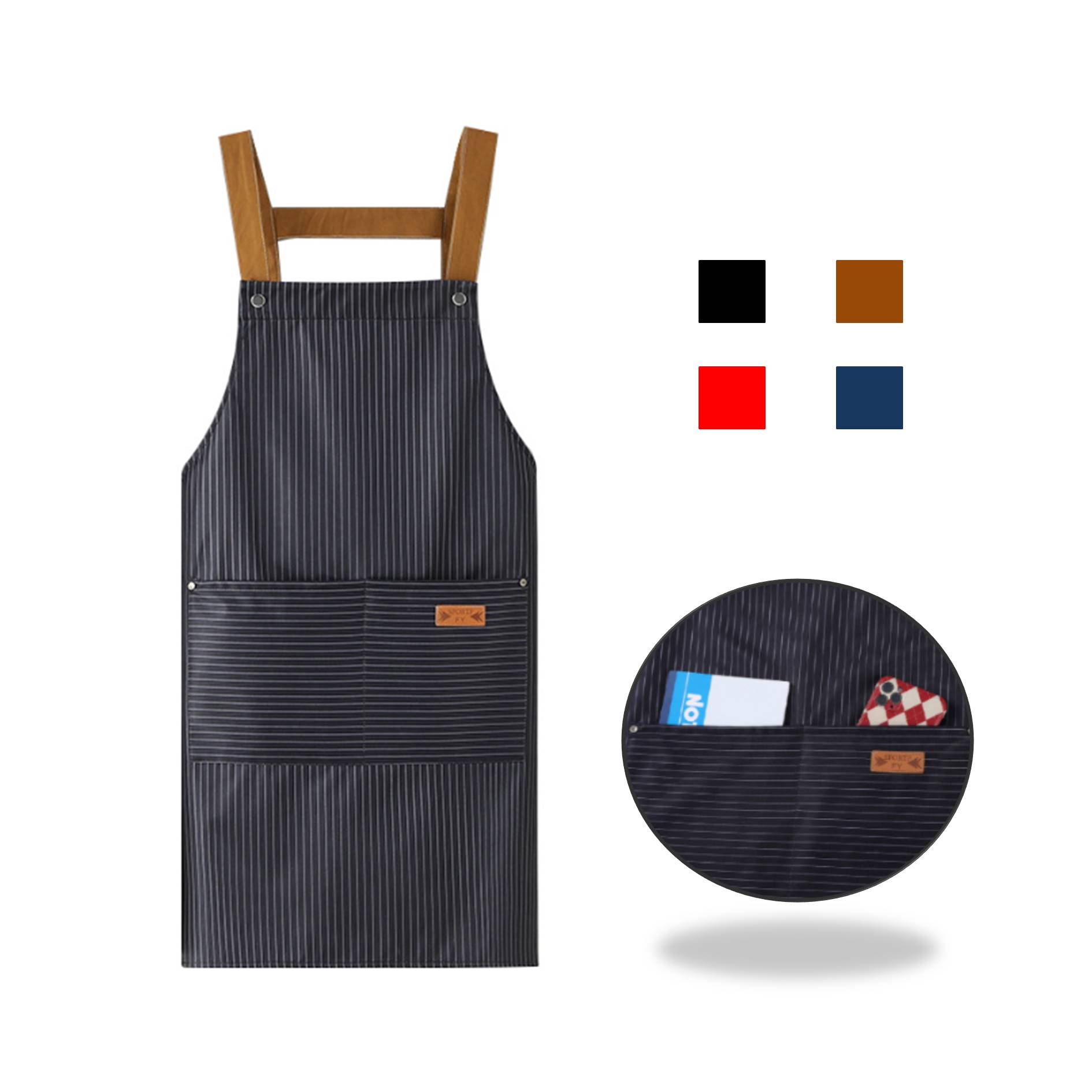Cooking Two-Pocket Bib Aprons 4