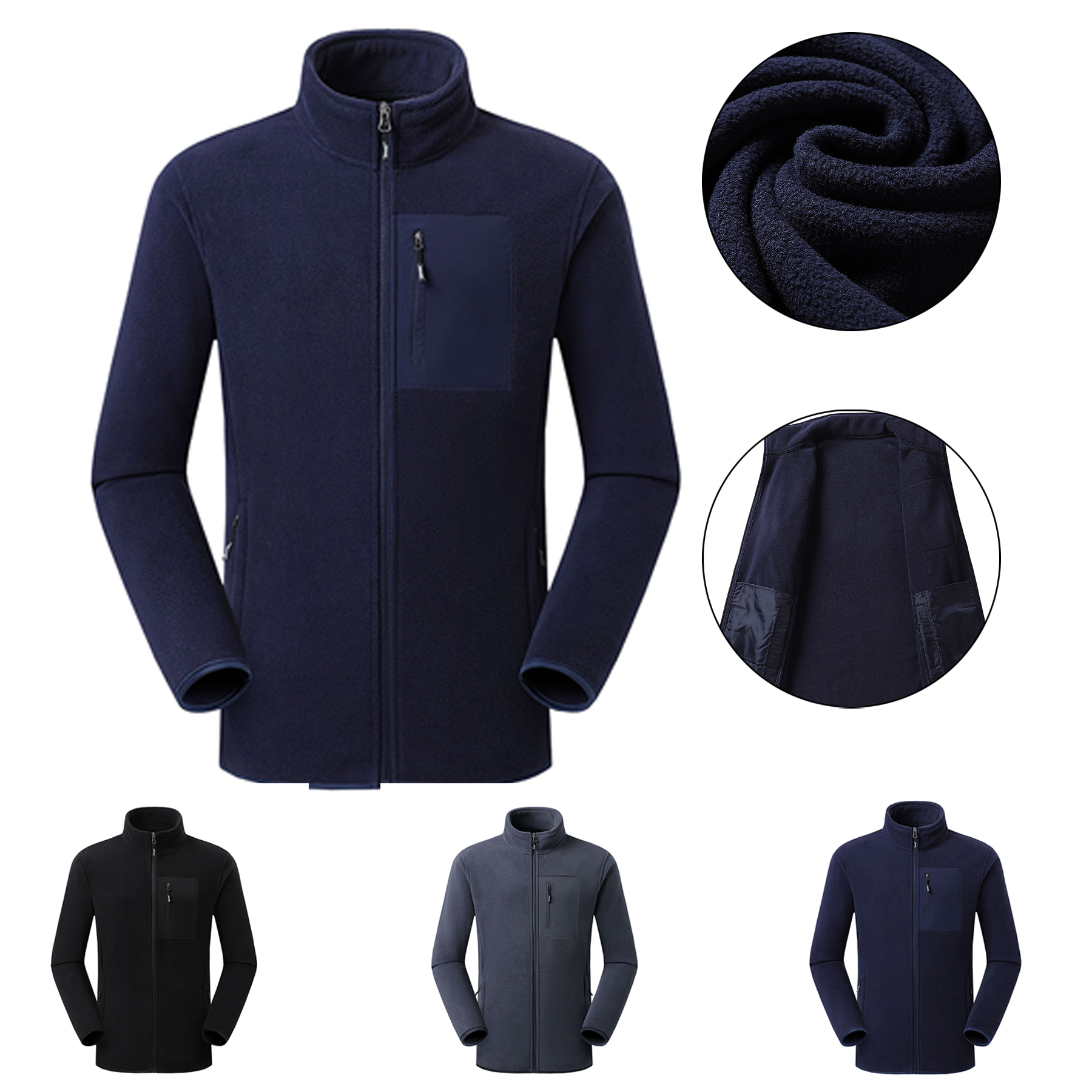 Men's Full Zip Soft Polar Fleece Jacket 2