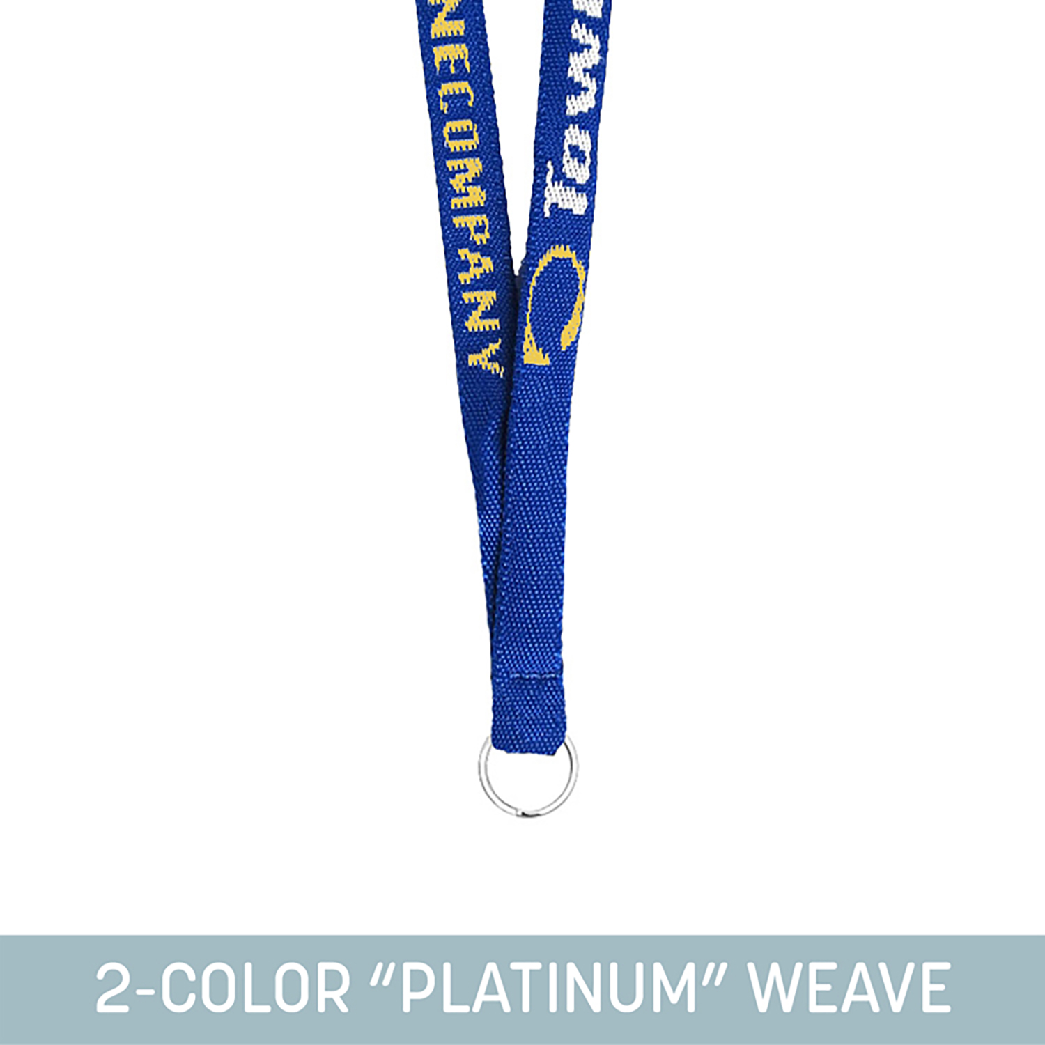 1/2" Woven Lanyard w/ Split Ring - "Platinum" Weave 20