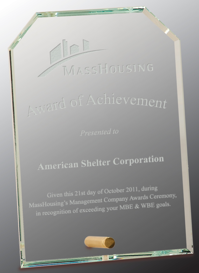 5" x 7" Clear Clipped Corners Rectangle CrystalEdge Glass Award