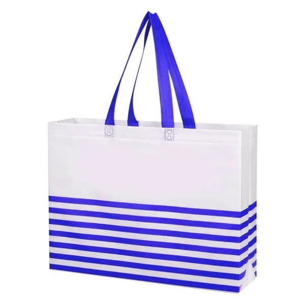 Non-woven Horizontal Stripe Tote Bag 4