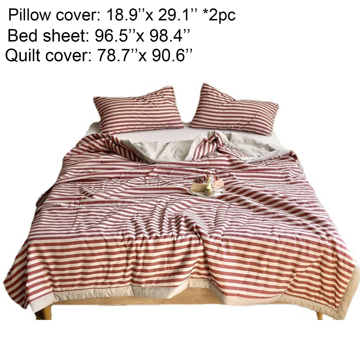 Cotton and linen double layer quilt set 1
