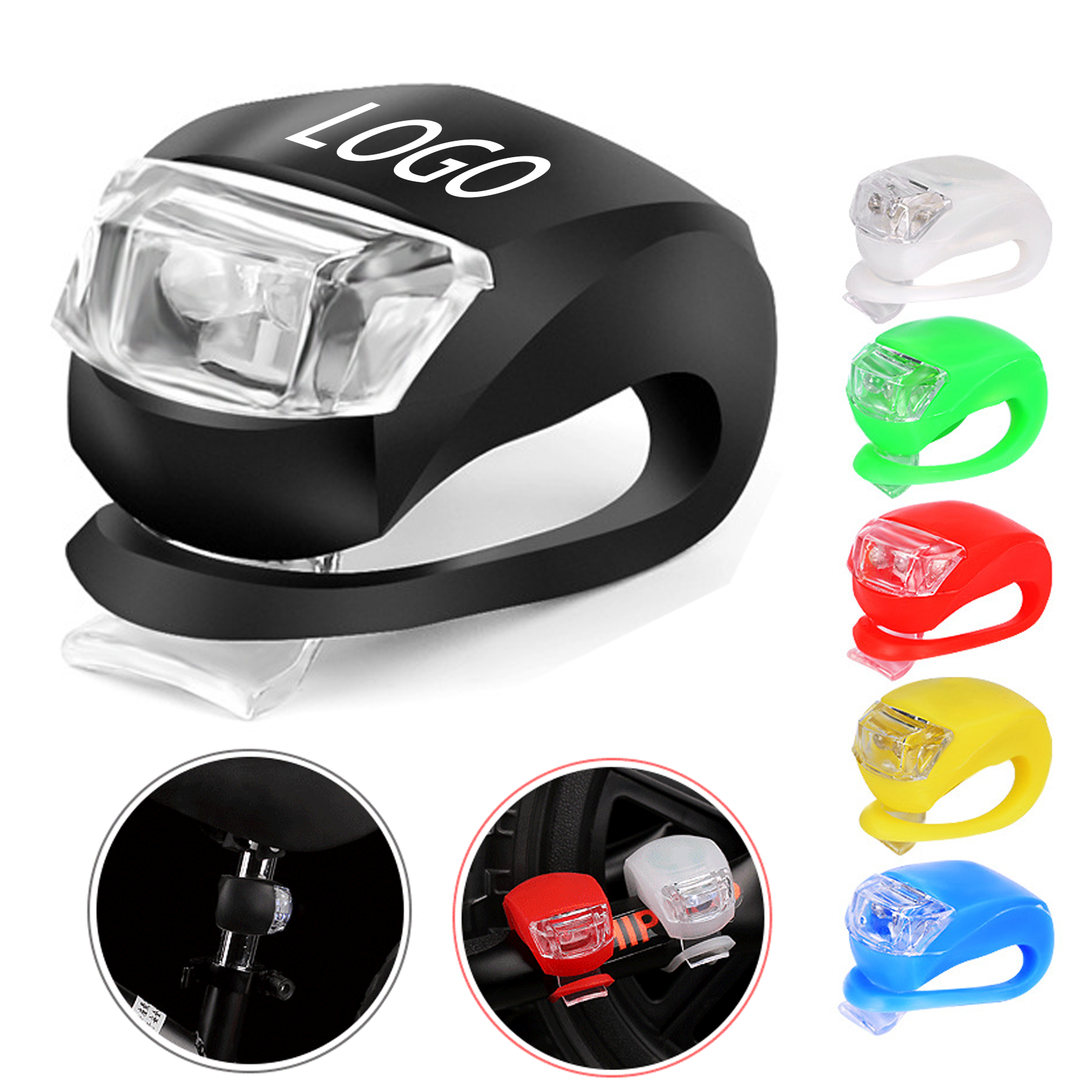 Silicone Safety LED Flash Bike Light MOQ 100PCS 2