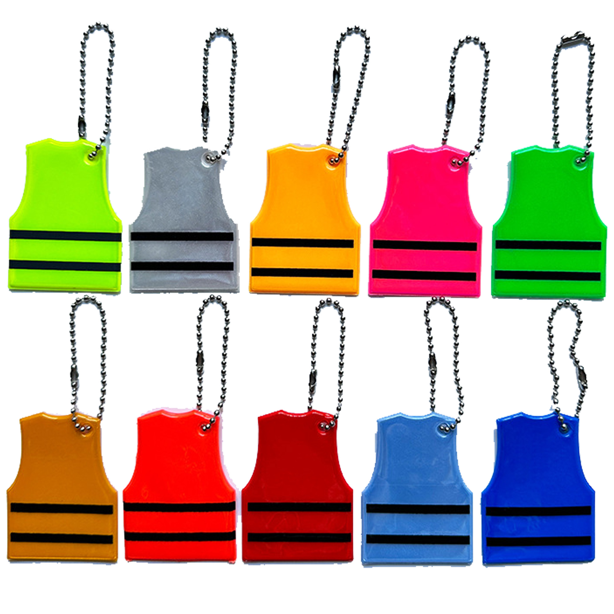 Mini PVC Reflective Safety Vest Keychain 2