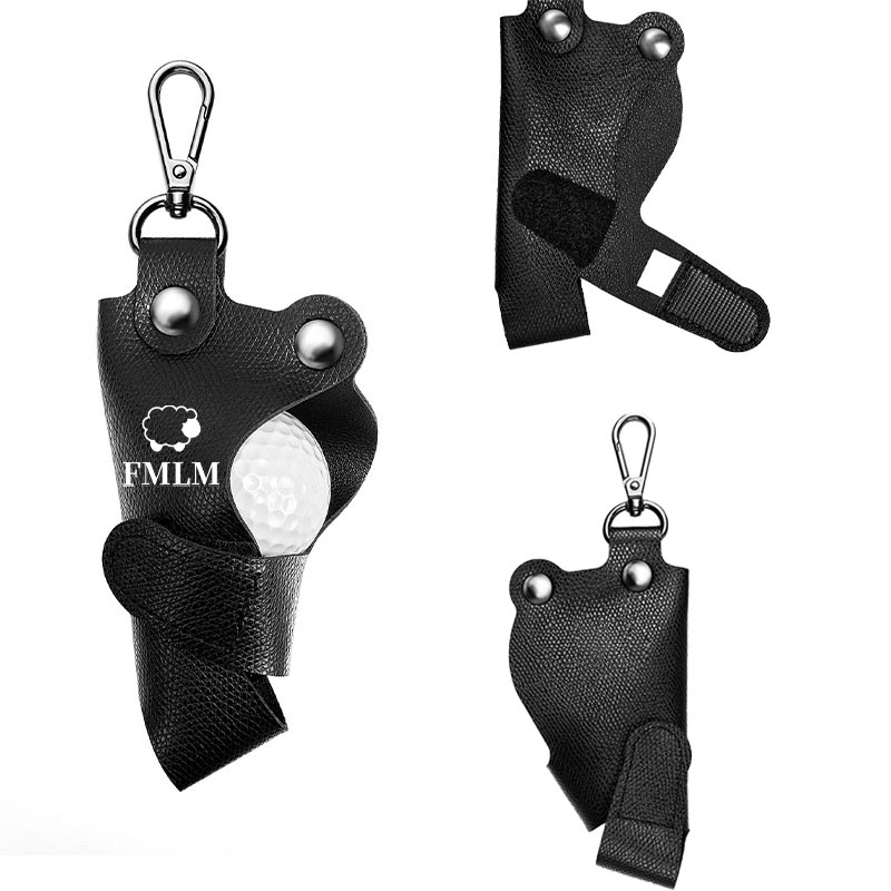 Portable Leather Golf Ball Carrier With Carabiner 3