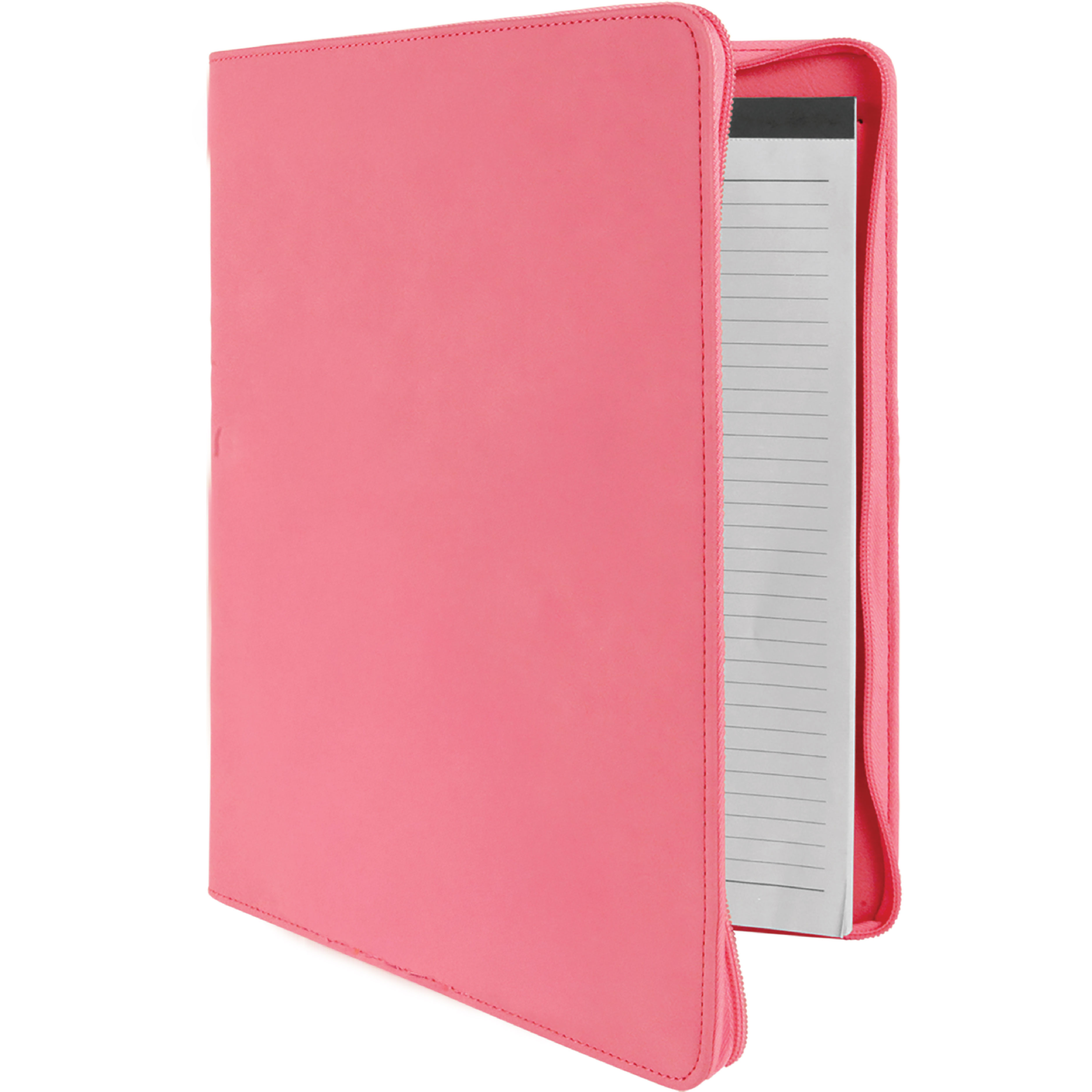 9" x 12" Leatherette Pink Portfolio with Zipper 2