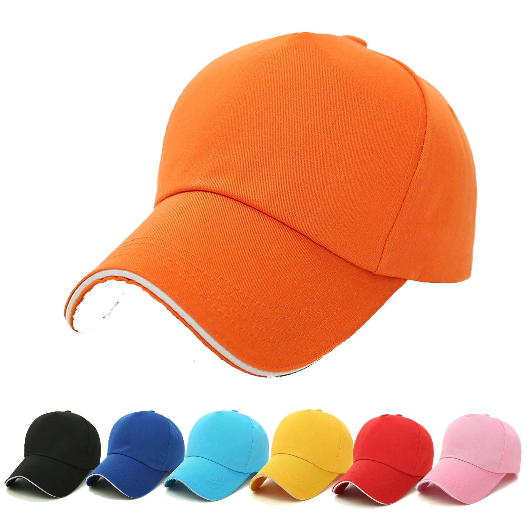 Solid Color Round Top Baseball Cap 2