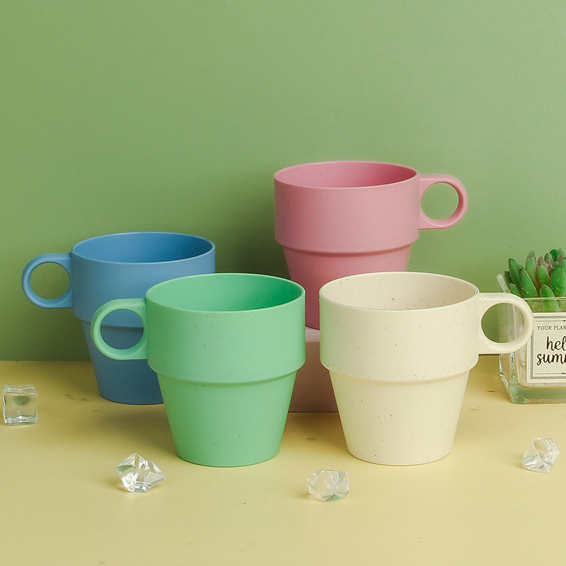 10OZ Wheat Straw Cup Mug With Handle 2