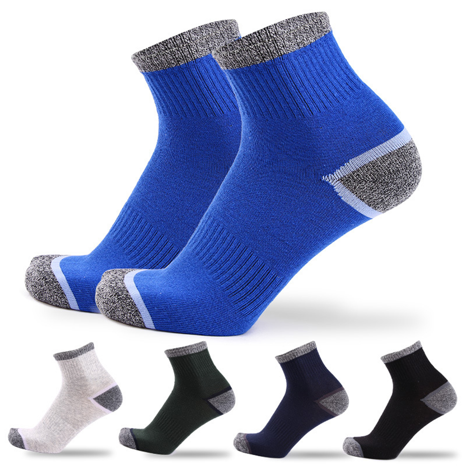 Contrast Color Running Sports Short Socks 4