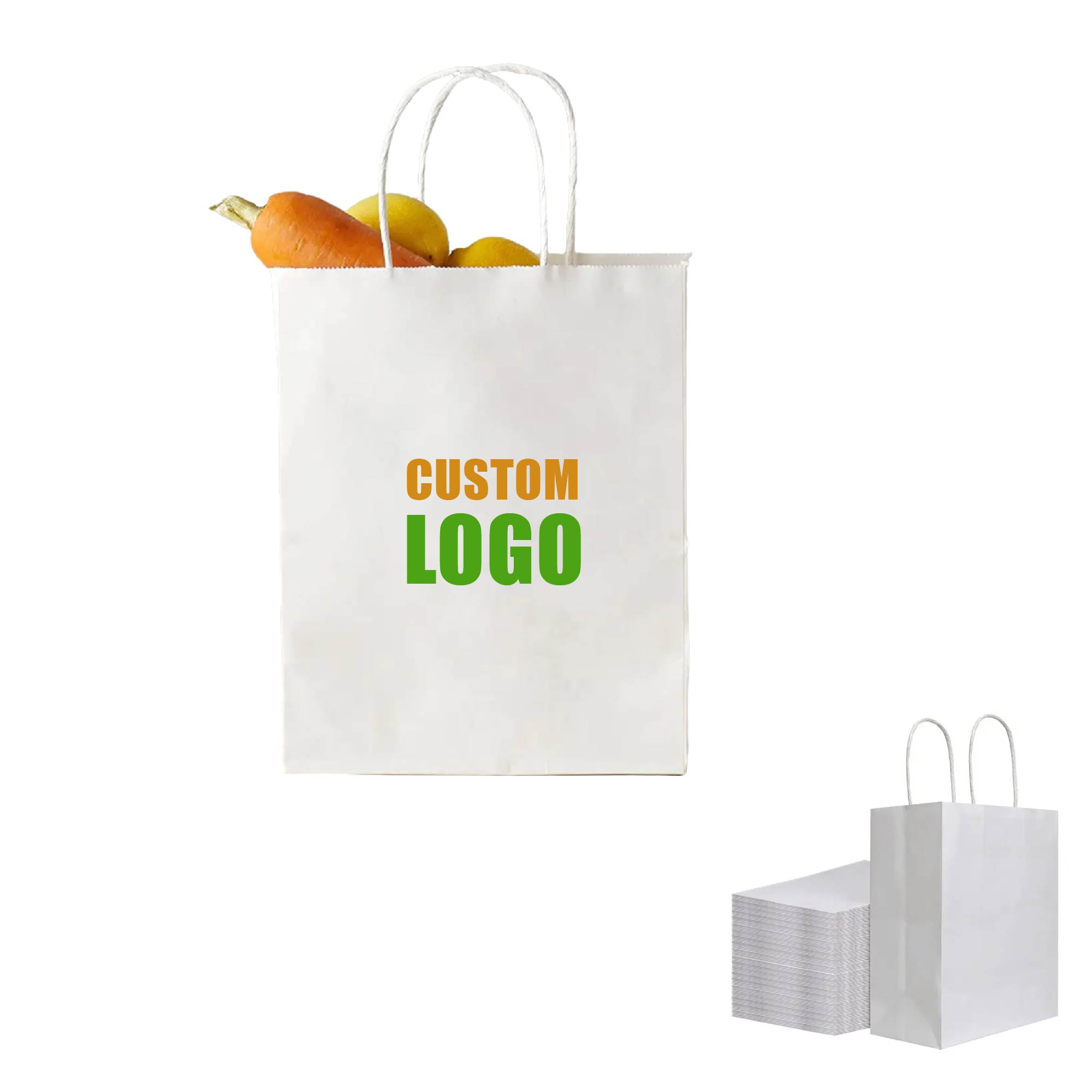 MOQ 50 pcs Full color Grocery Kraft Bags 2