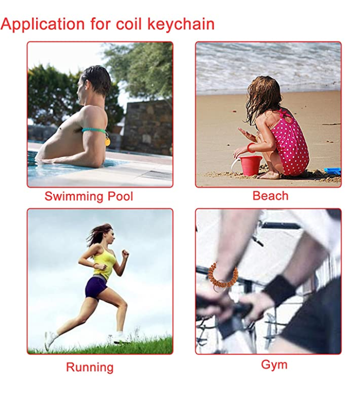 Transparency Flexible Spiral Coil Stretchable Key Chain 4