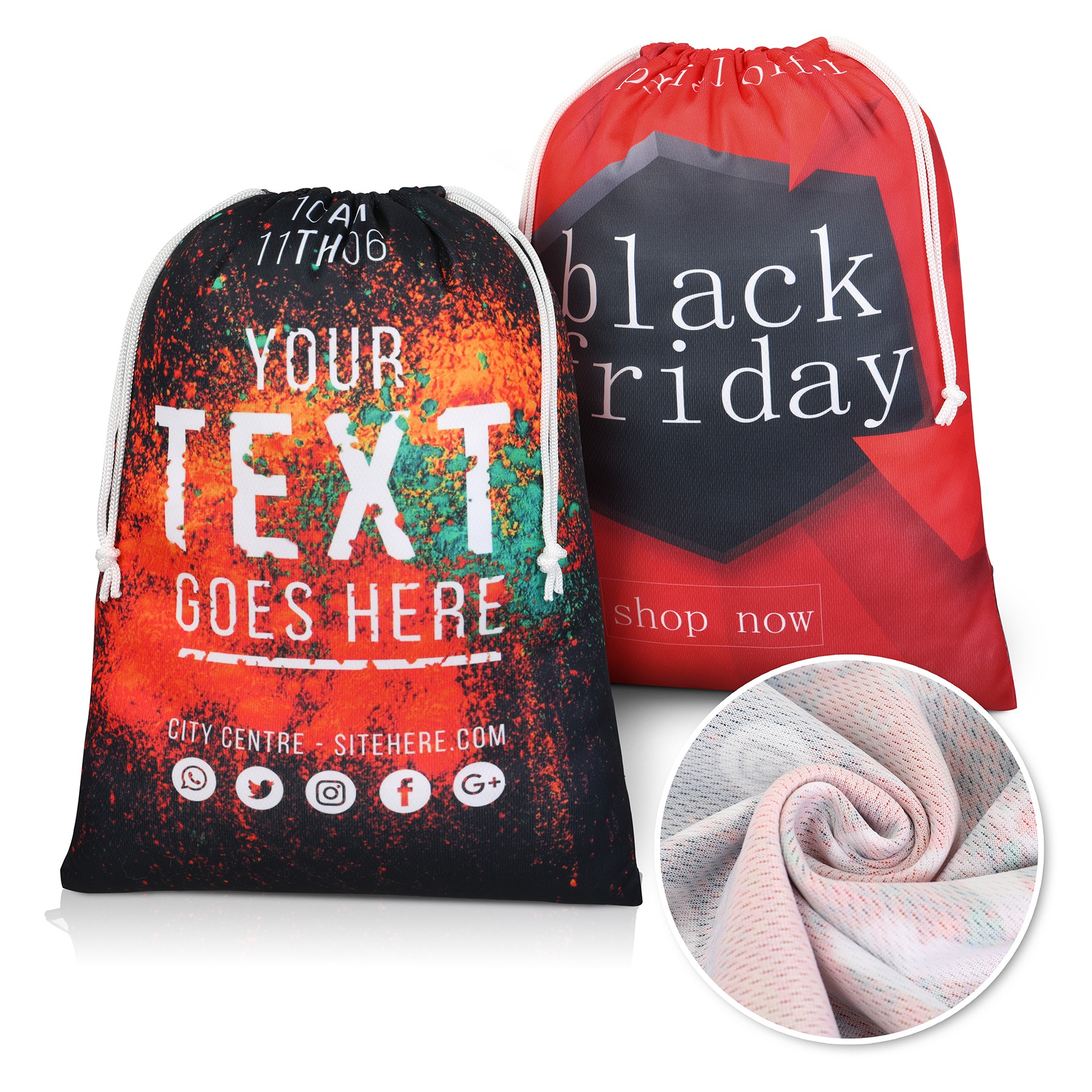 12" X 16" Full Color Sublimated Polyester Drawstring Bag 6
