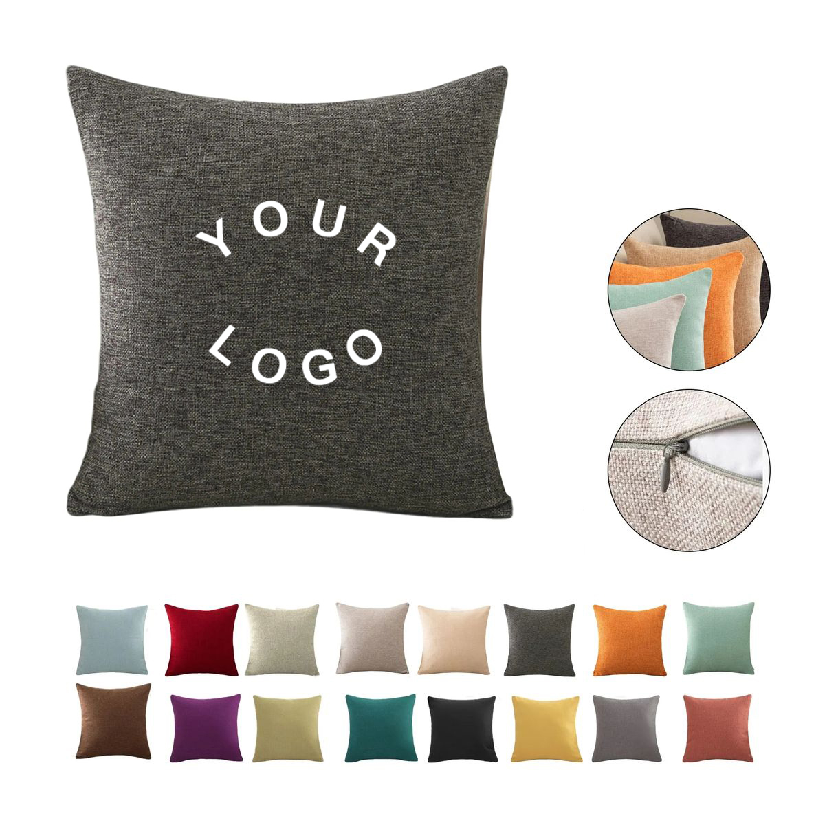 Durable 18 Inch Burlap Pillowcase for Sofa or Bedroom 13