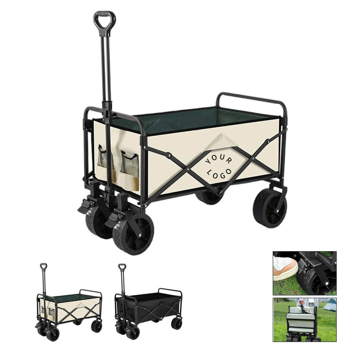Foldable Camping Utility Trolley with All Terrain Wheels 2