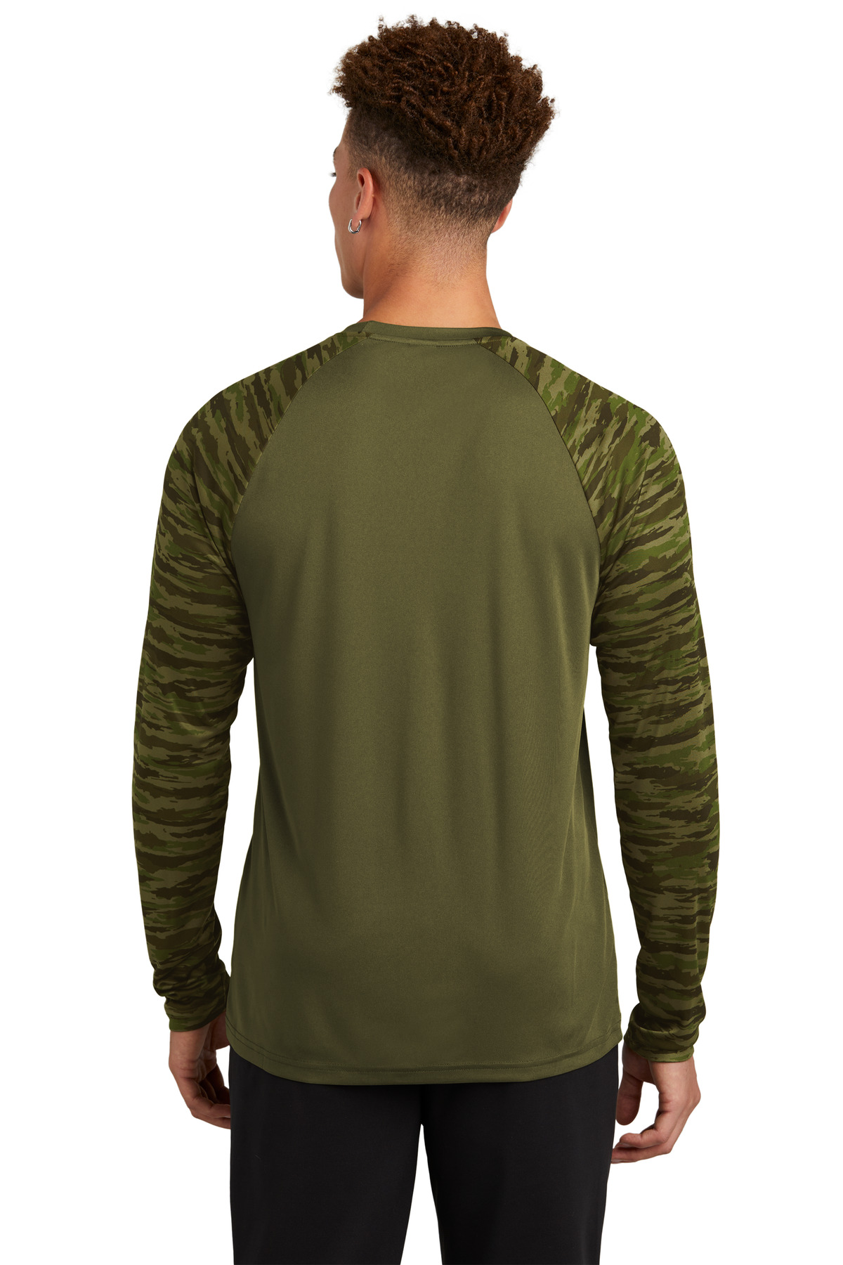 Sport-Tek Drift Camo Colorblock Long Sleeve Tee ST376LS 36