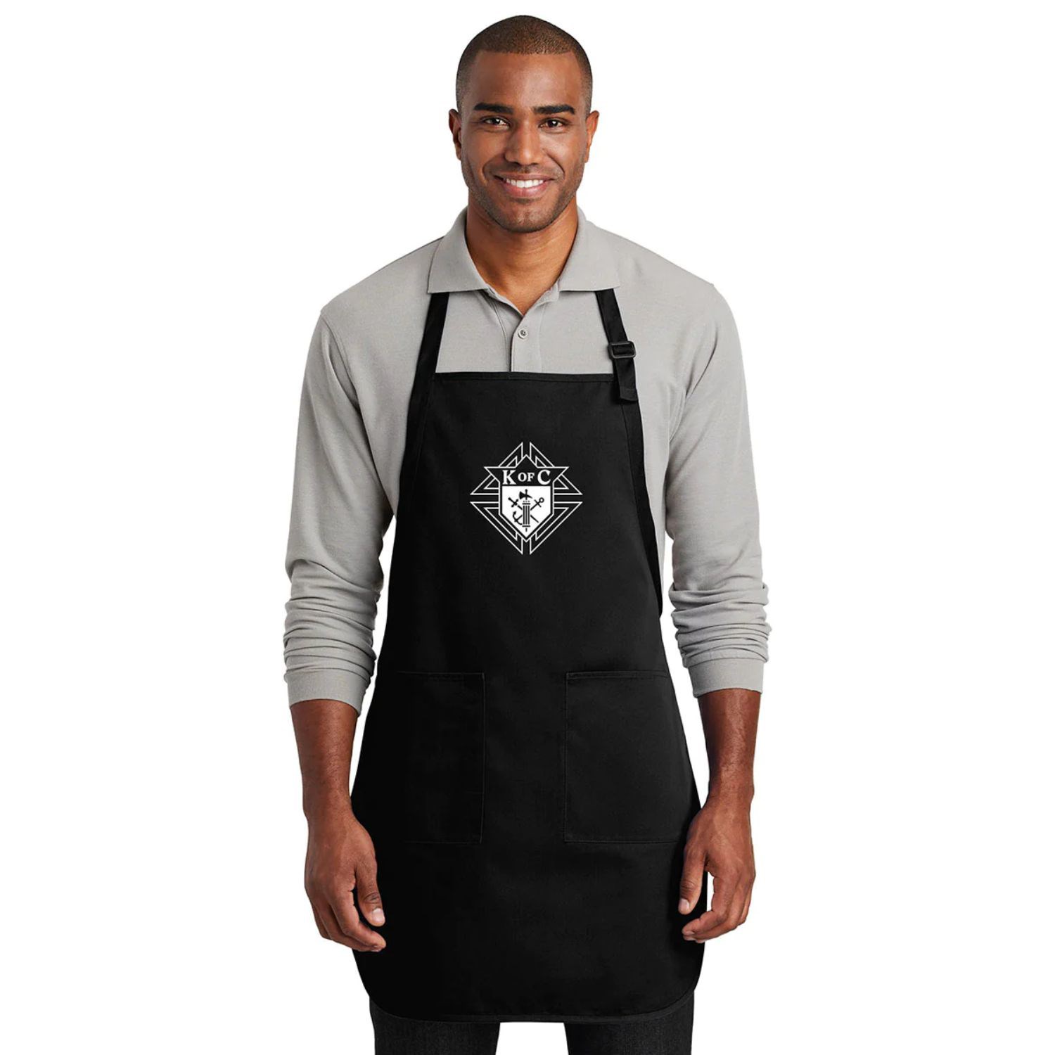 Full-Length Adjustable Apron with 2 Patch Pockets USA Decorated (22" x 30") 2