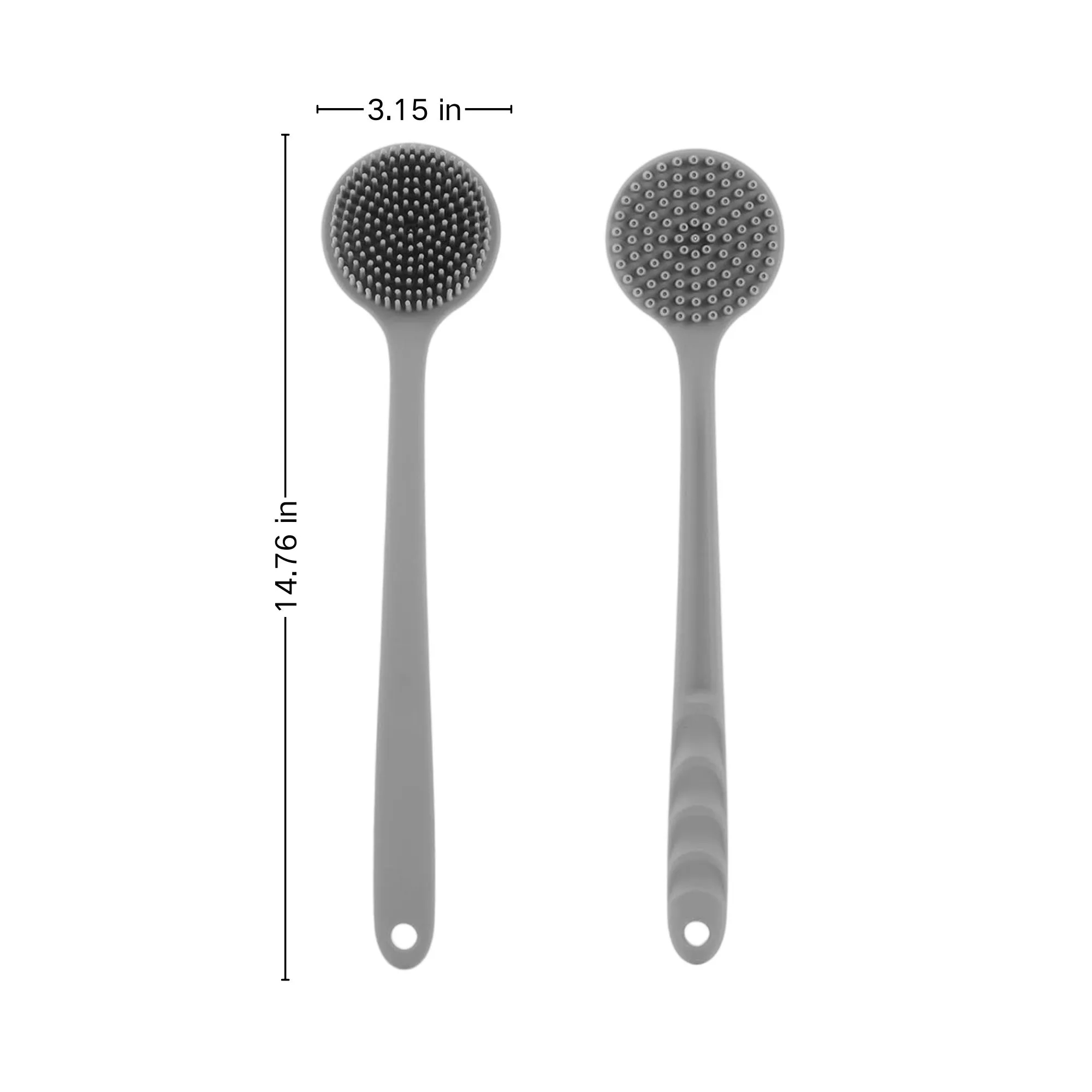 Double Sided Multi Functional Long Handled Bath Brush, promotional household item with logo imprint 2